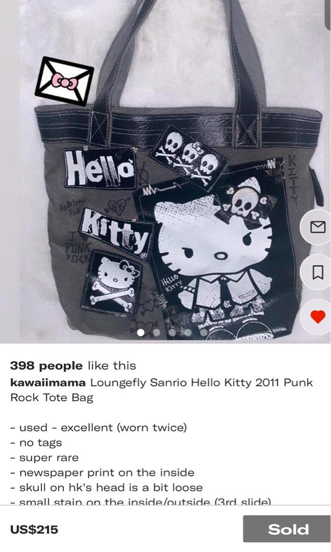 Loungefly Hello Kitty Punk Invasion Tote