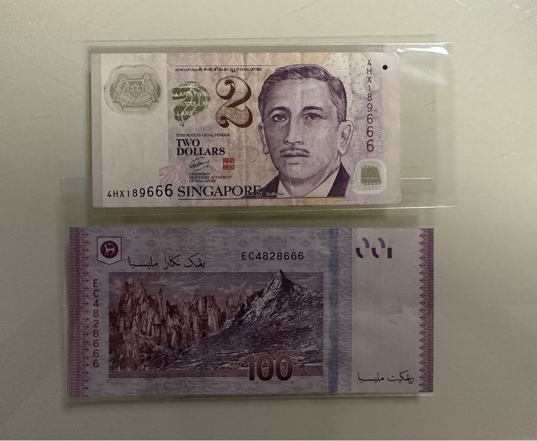 Rm100 and $2 notes ending with 666, Hobbies & Toys, Memorabilia ...