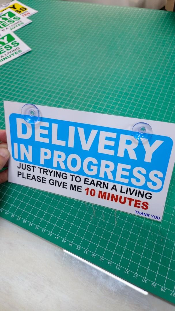 [SG SELLER] Delivery In Progress Car Sign 22cm x 12cm with suction ...