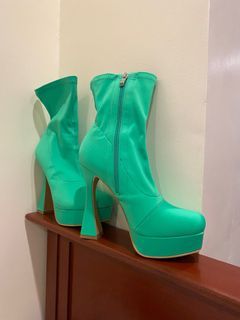 SHEIN Green High heels Boots