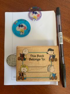Snoopy Peanuts Book Stamp  bookplate unused
