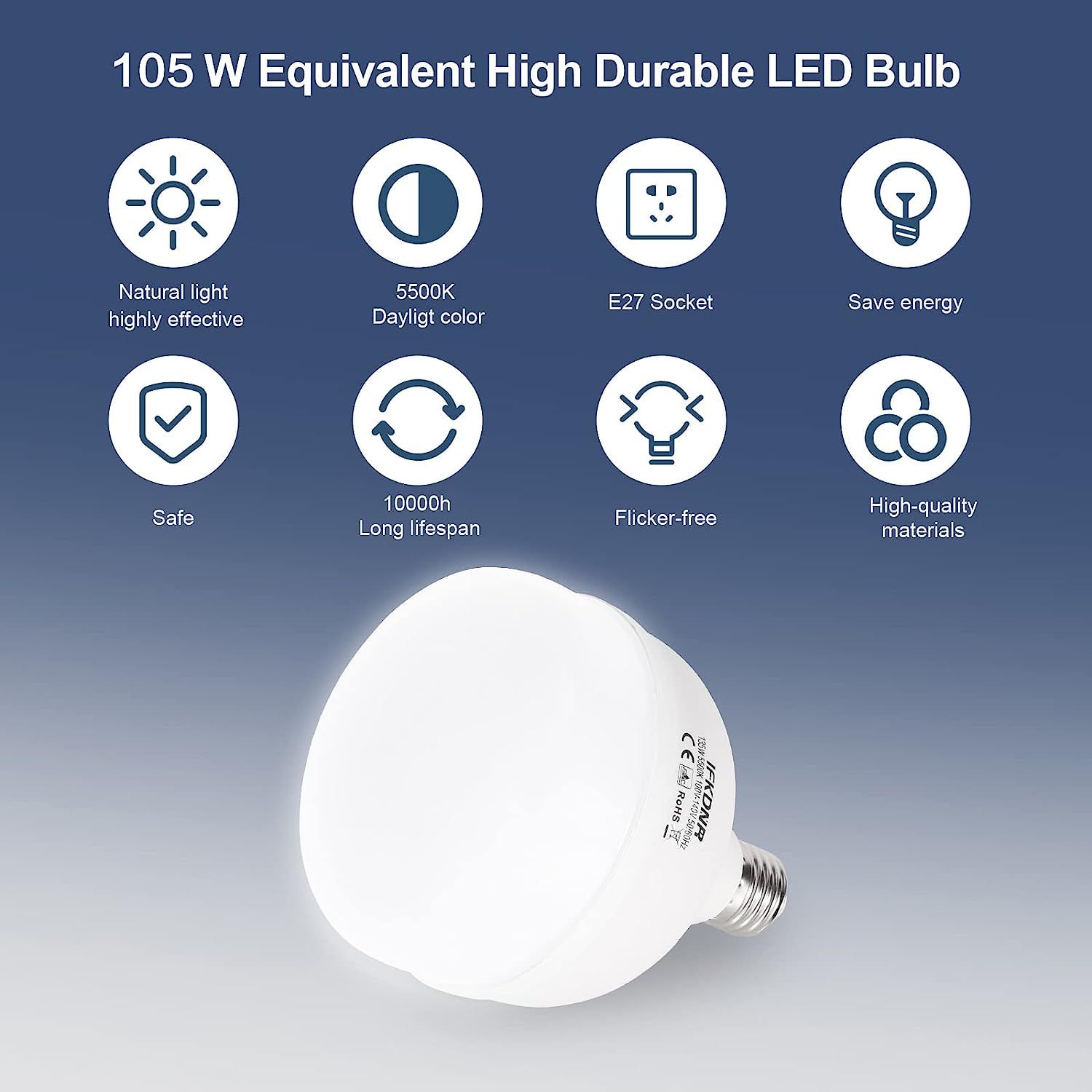e27 95w bulbs 5500k