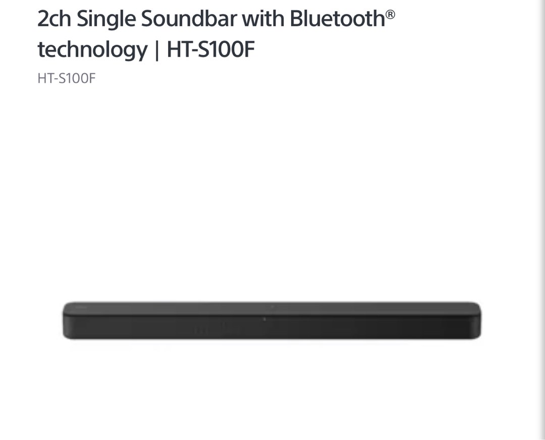 Sony Soundbar HTS100F, Audio, Soundbars, Speakers & Amplifiers on
