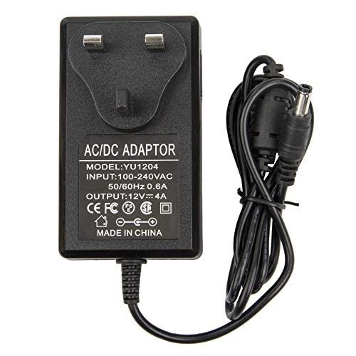 Input Ac 100-240v 50/60hz Output Dc 12v 4a Power Adapter Black