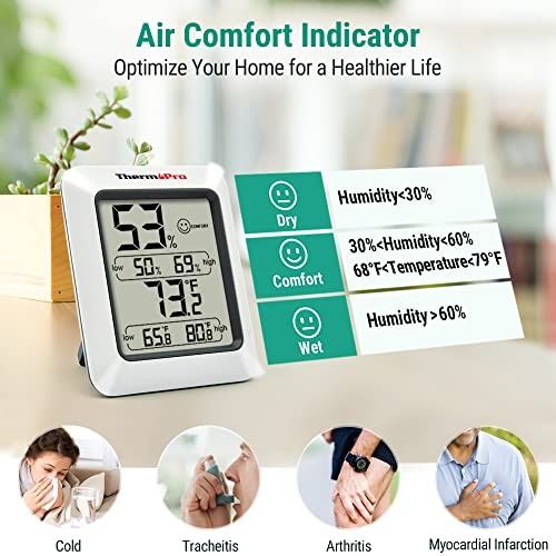 1pc Precision Electronic Smile Face Thermometer Hygrometer, Thin Large  Screen, High & Low Temperature And Humidity Recording, Time Recording,  Indoor Temperature & Humidity
