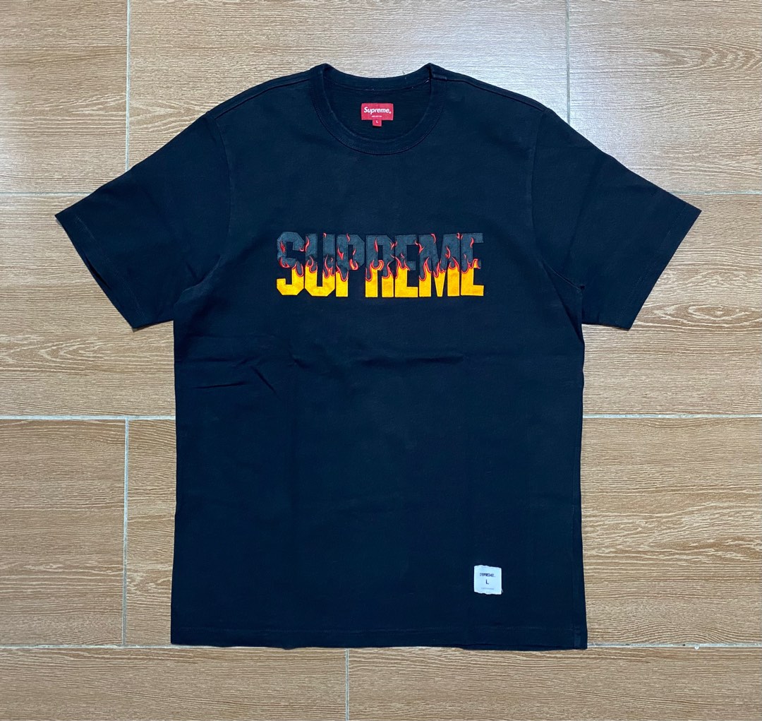 Supreme flame shirt sales