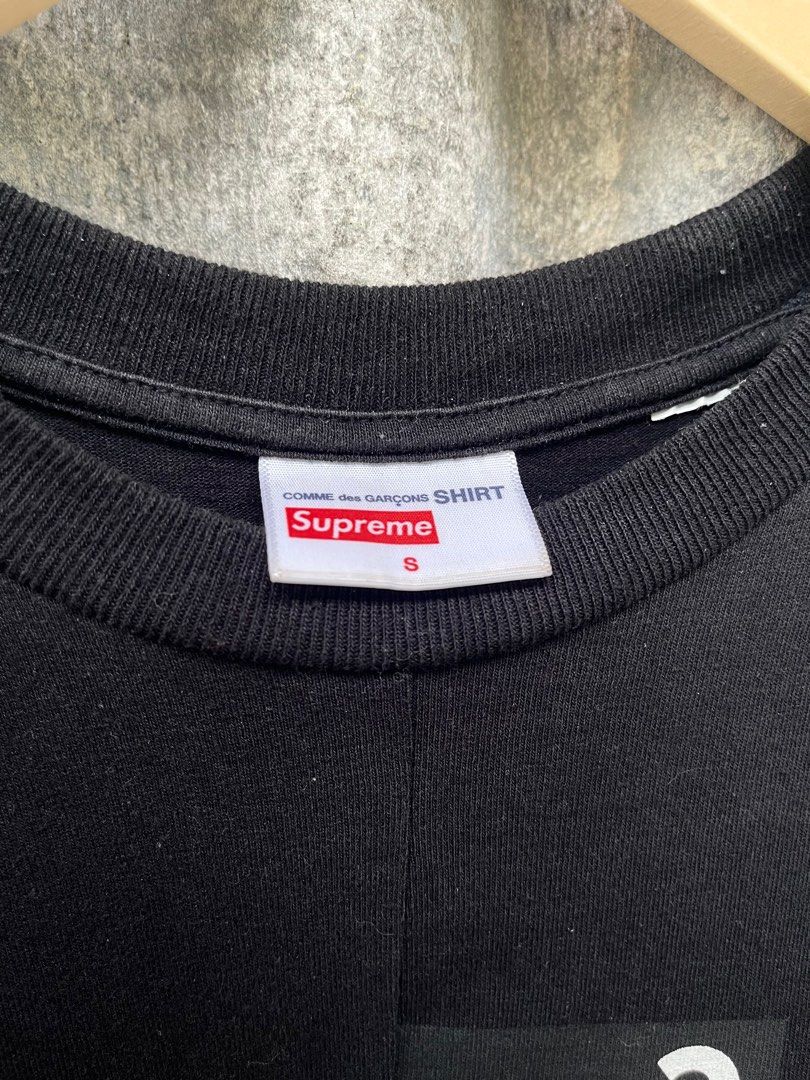 Supreme comme des garcons best sale shirt split box logo tee