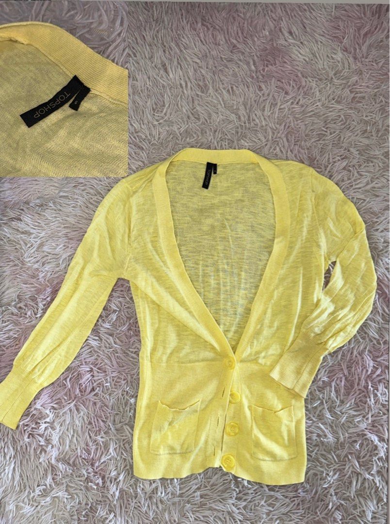 Topshop discount mustard cardigan