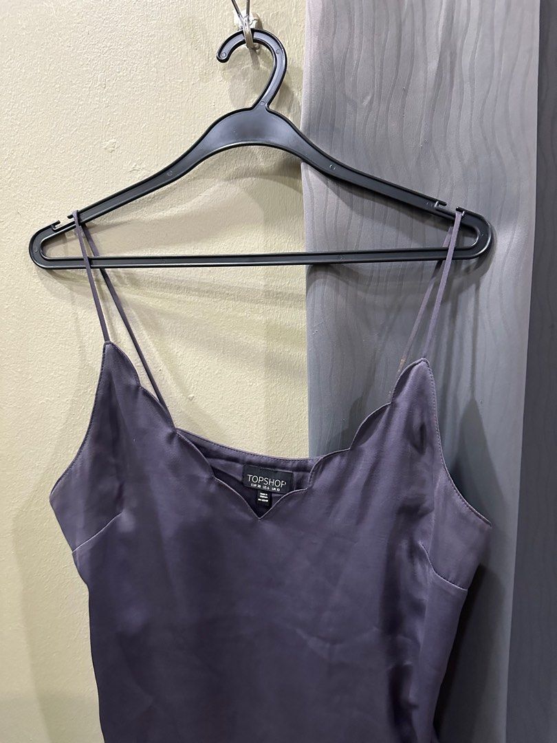 Topshop Scalloped Neckline Spaghetti Strap Purple Tank Top and