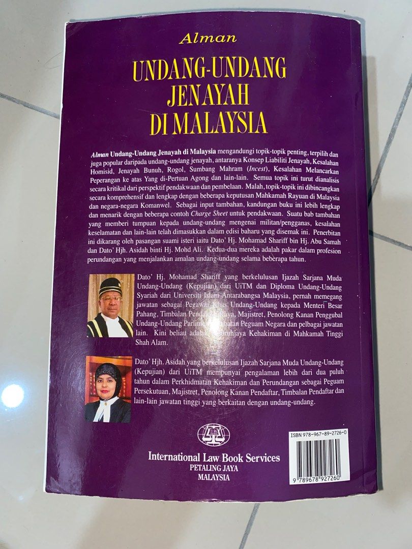 UndangUndang Jenayah di Malaysia, Hobbies & Toys, Books & Magazines