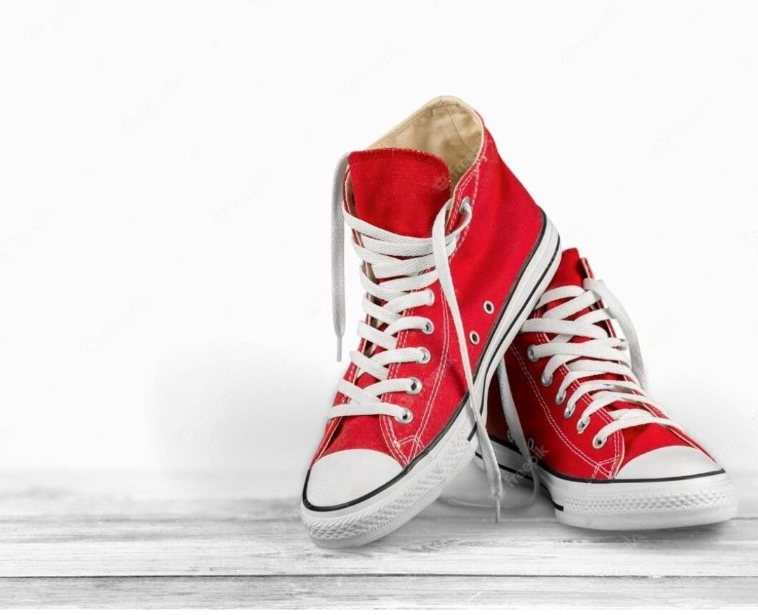 Red white and sales blue converse high tops