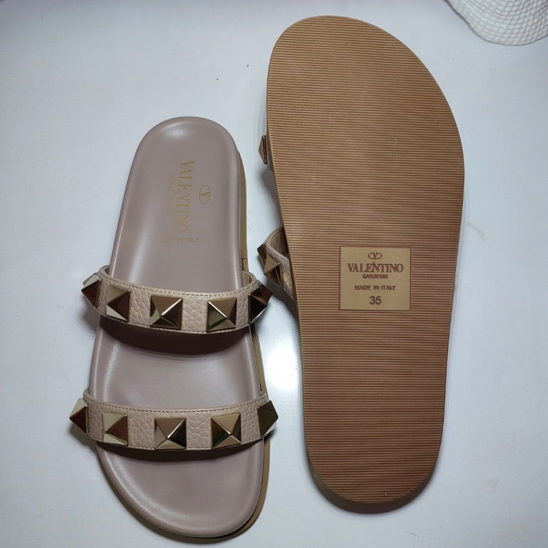 Valentino macro stud slides outlet