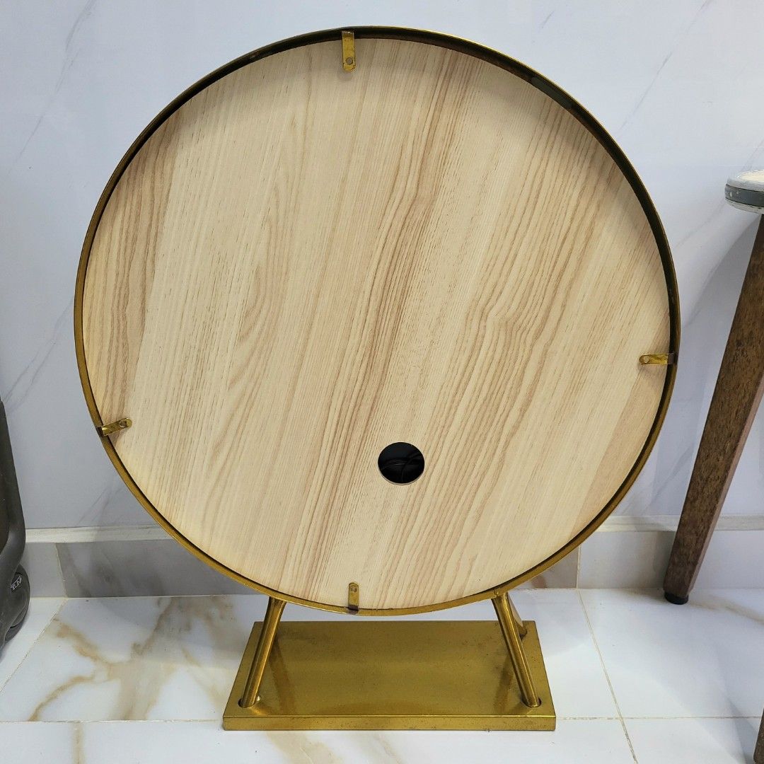 Vanity big round table stand mirror. No lights, Furniture & Home Living