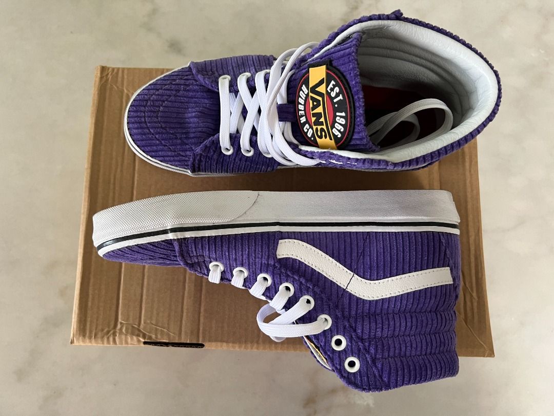 Purple corduroy slip on vans deals