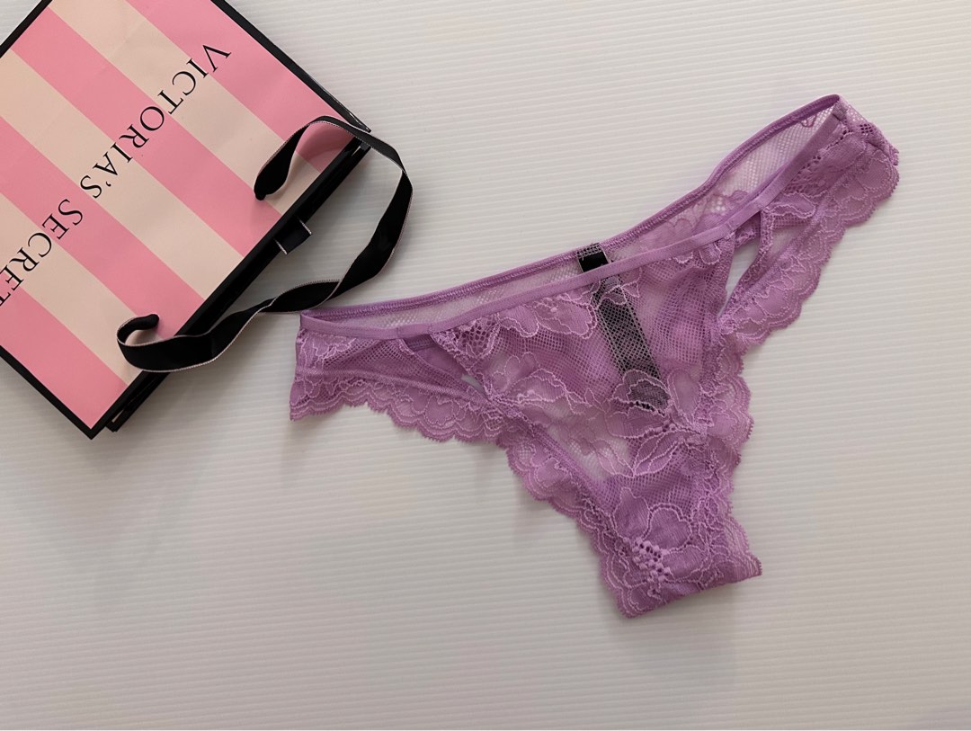 Victoria's Secret Purple Lace Thong Panty, Women's Fashion, New  Undergarments & Loungewear on Carousell