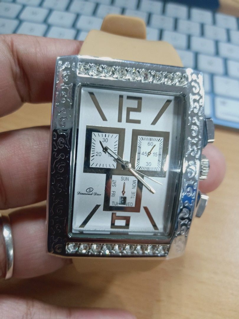 Vintage Authentic Diamond Dior Watch Women s Fashion Watches Accessories Watches on Carousell