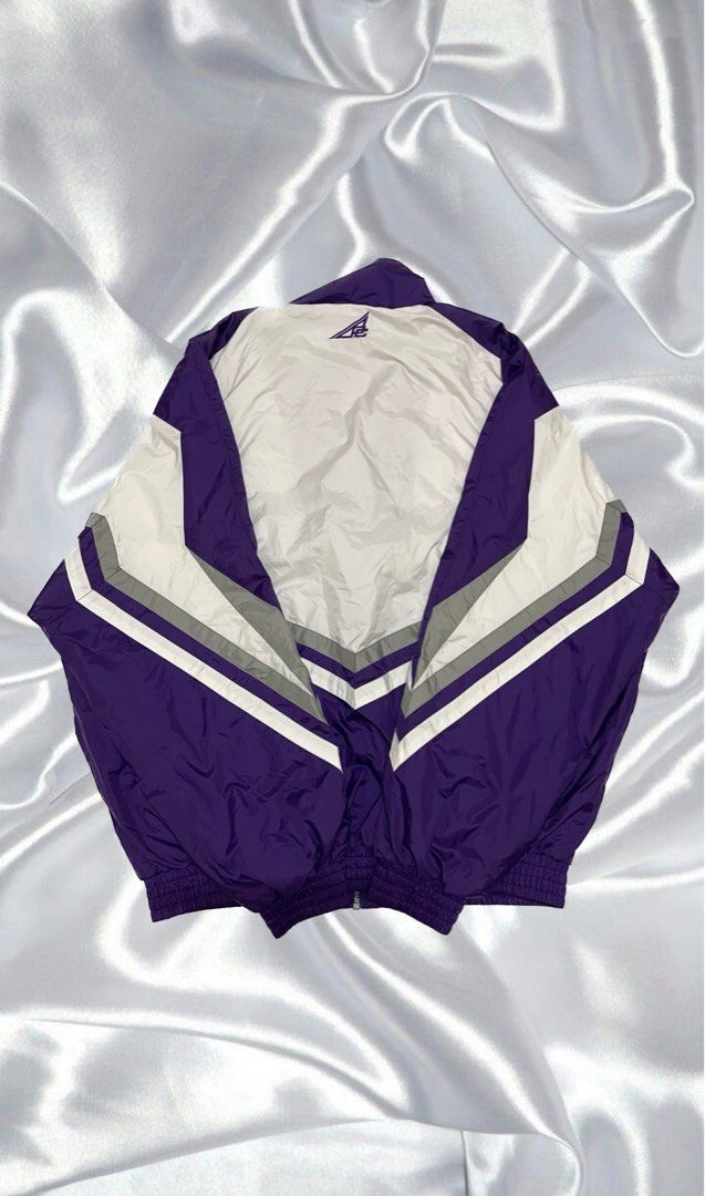 Purple and white windbreaker hotsell