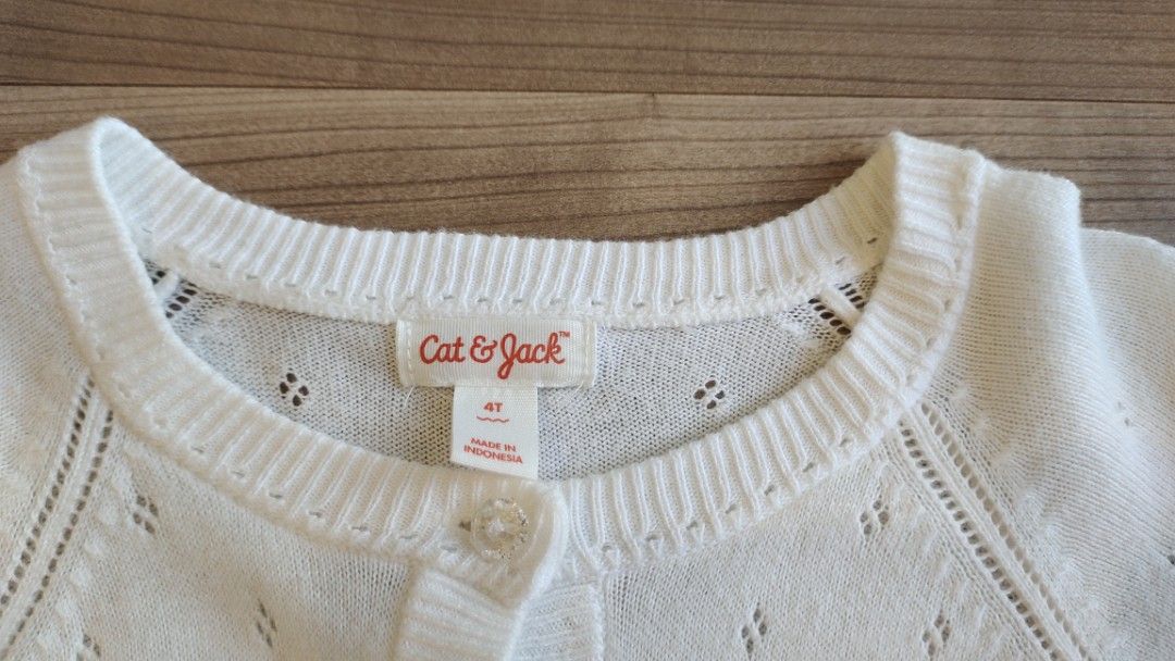 White Cardigan Cat Jack Cardigan anak perempuan 4T ALN S CR24