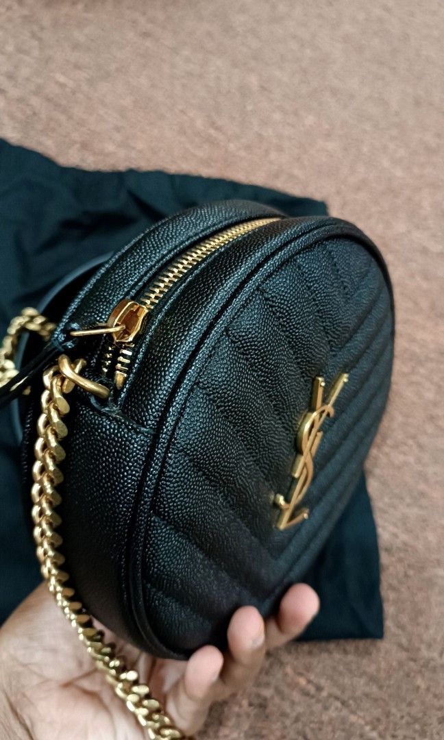 YSL vinyle round camera bag authentic