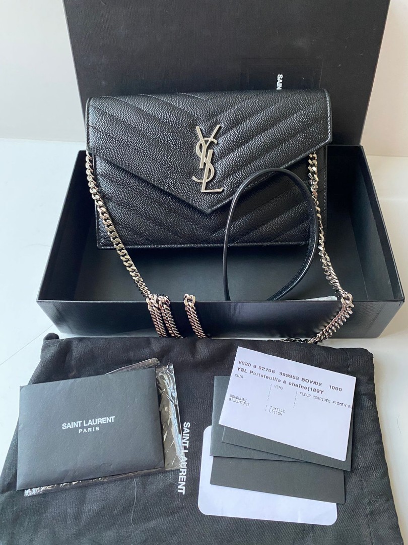 YSL Woc 19cm dark beige Ghw with box, db, booklet