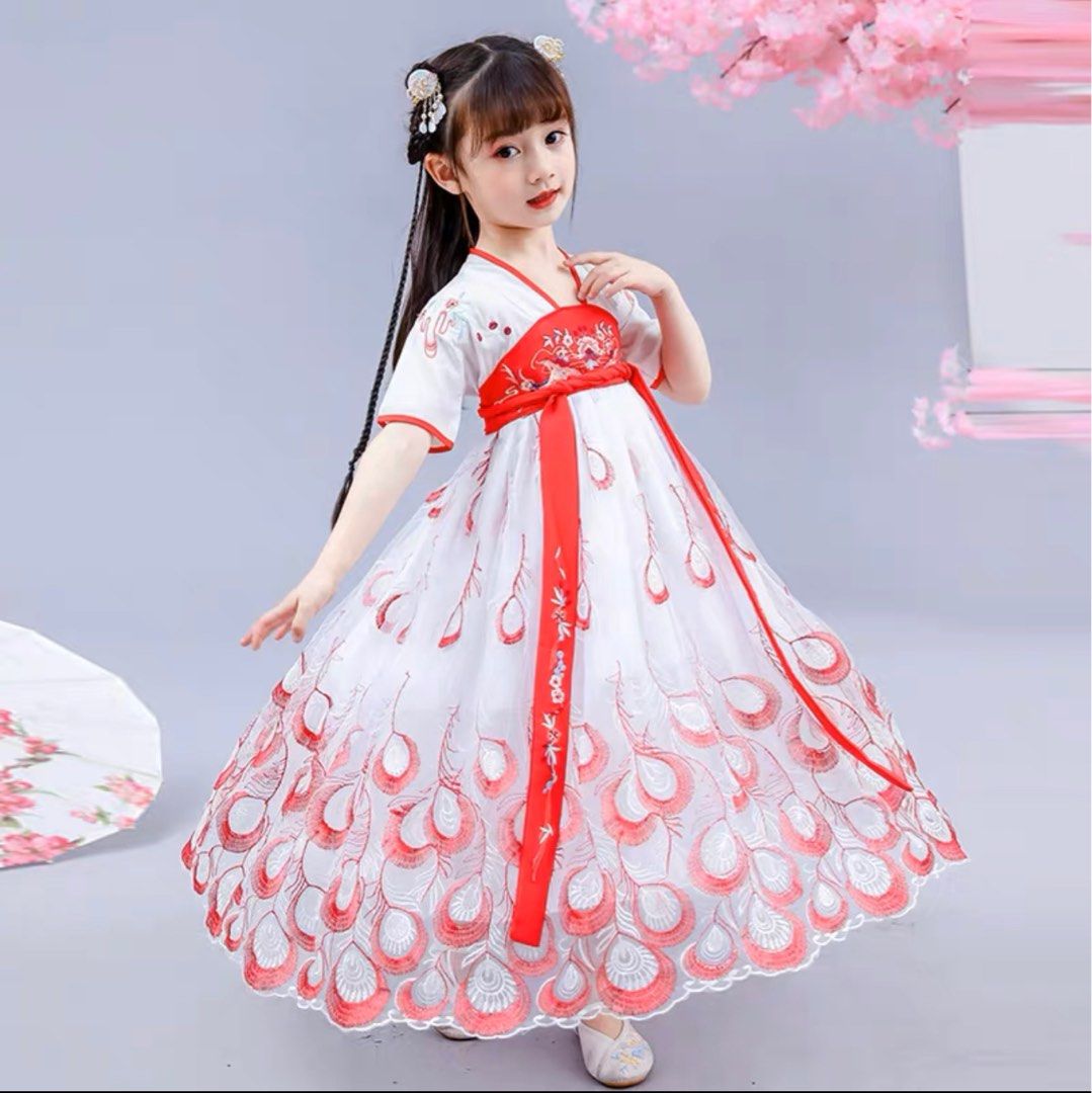110cm Dress Girls Summer New Style Princess Fashion Baby Hanfu