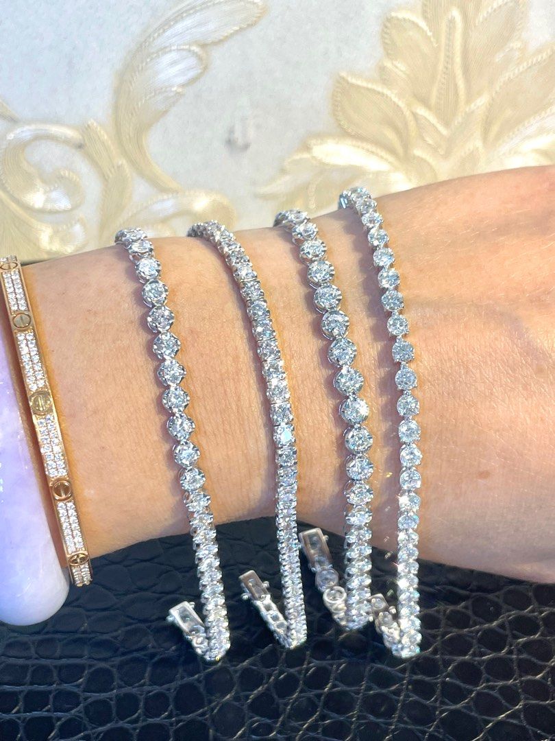 18K金鑽石手鏈, 女裝, 飾物及配件, 手鍊- Carousell