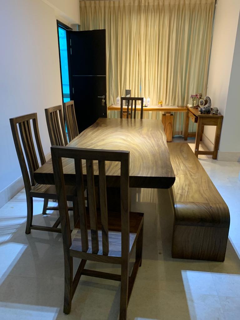8-seater Dining Table with 5 Chairs and Bench, 100 x 240cm, Furniture ...