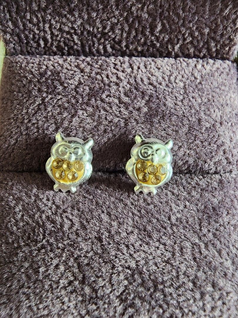 Gold owl earrings studs online
