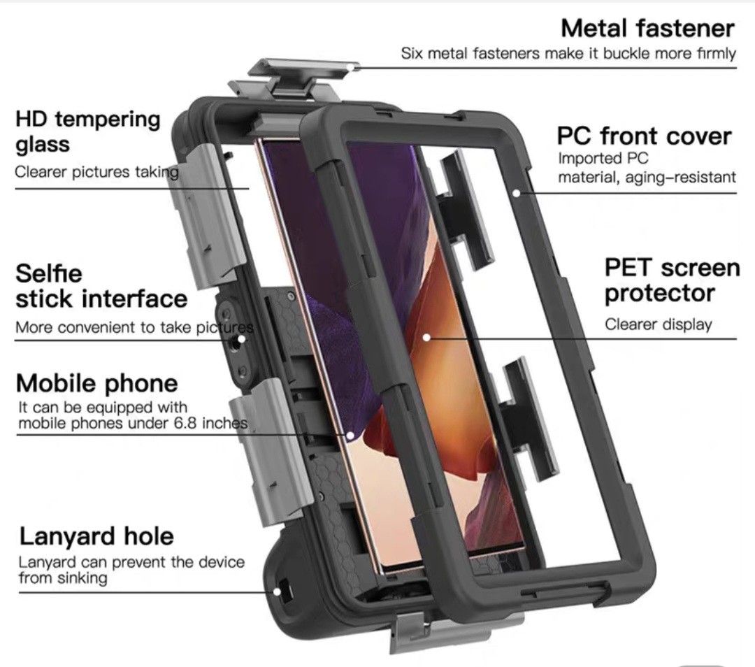 可以調較機身既專用深潛全包防水殼，適合不同型號, 手提電話, 電話及