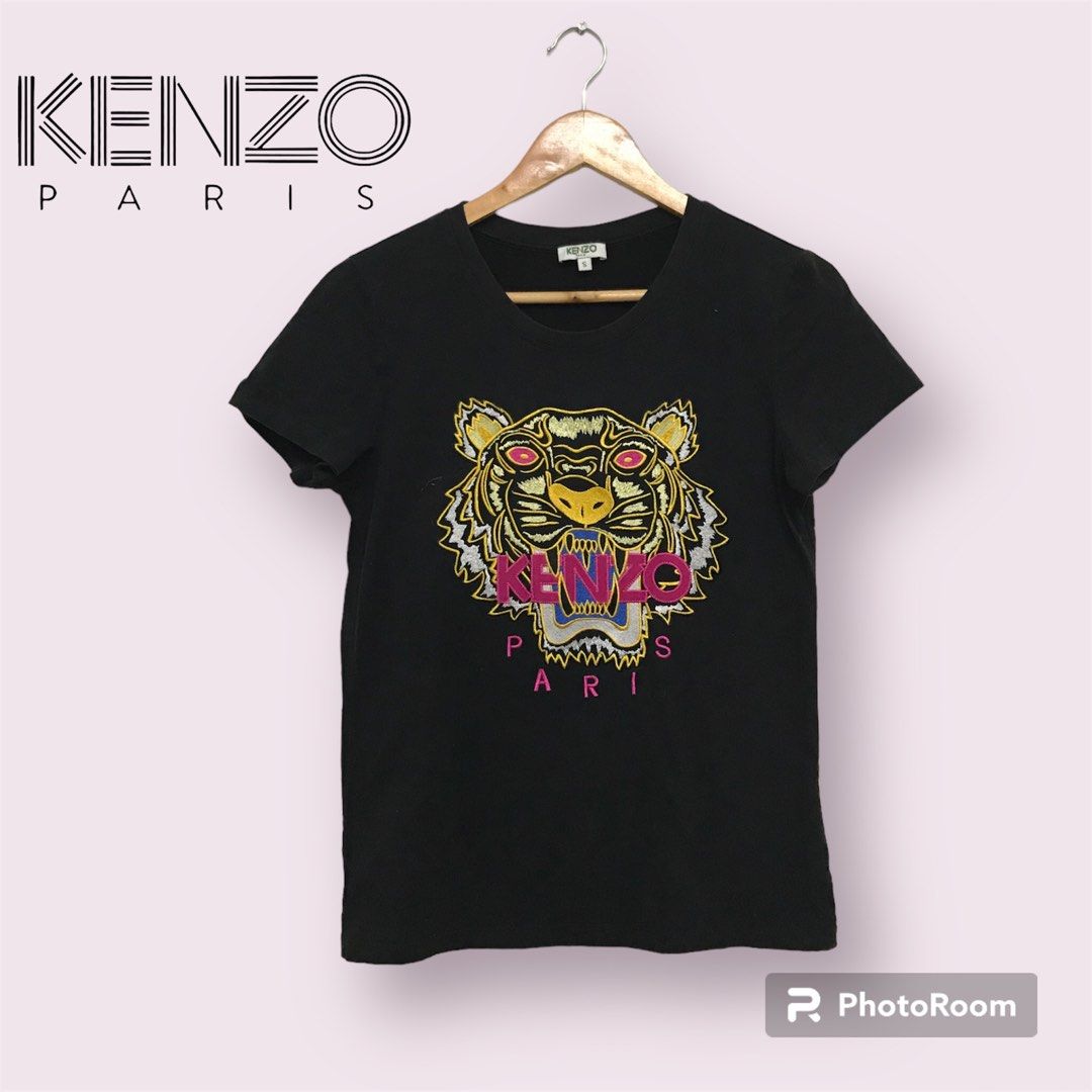 Authentic KENZO Paris Tiger Embroidered Women s T Shirt. Size S