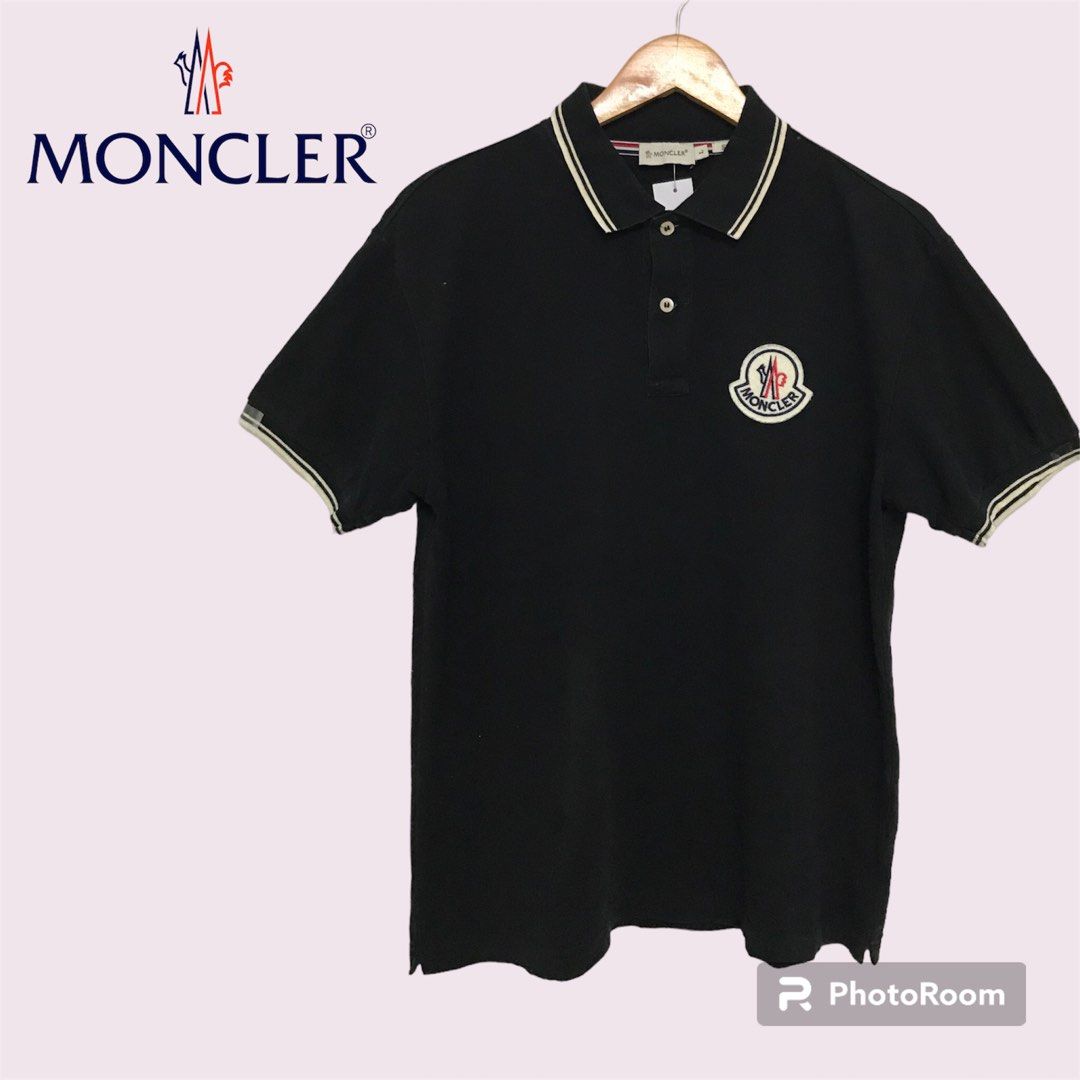 Authentic MONCLER Embroidered Logo Slim Fit Polo Shirt. Size L