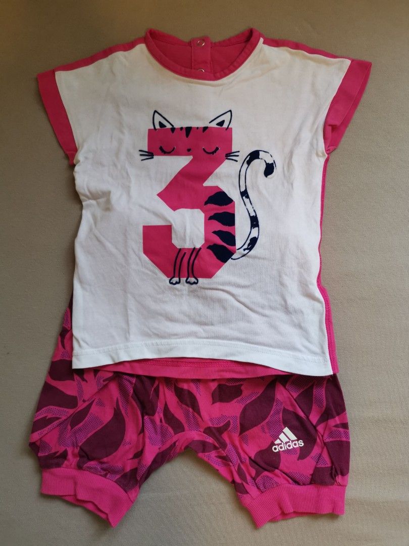 Girls pink new arrivals adidas shirt