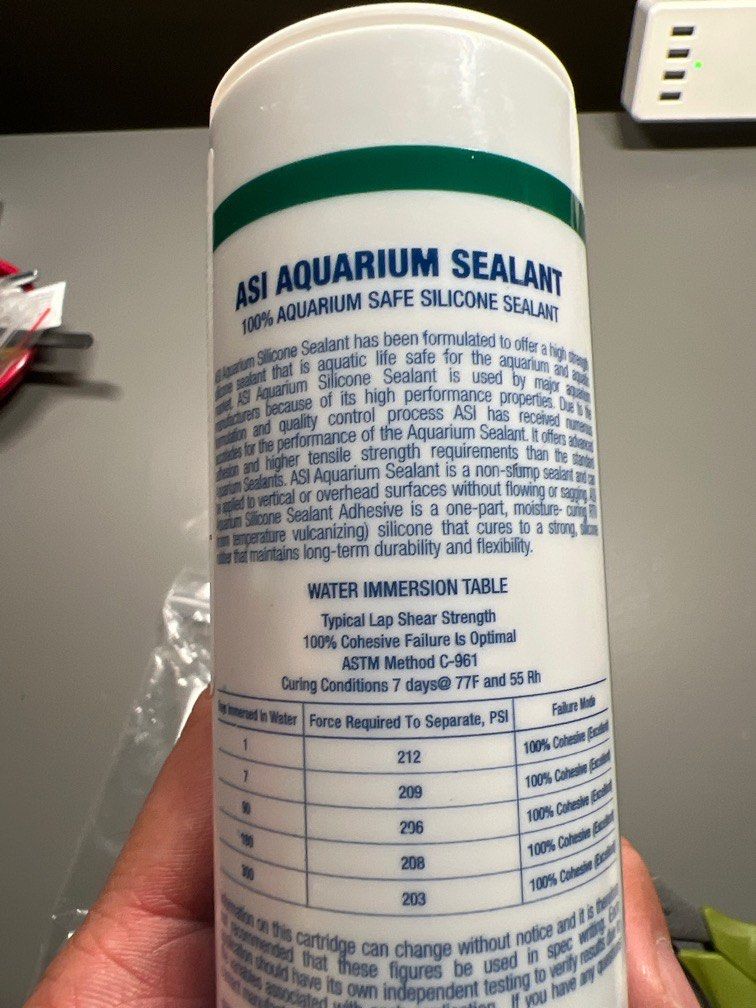 ASI Aquarium sealant Silicone. Black