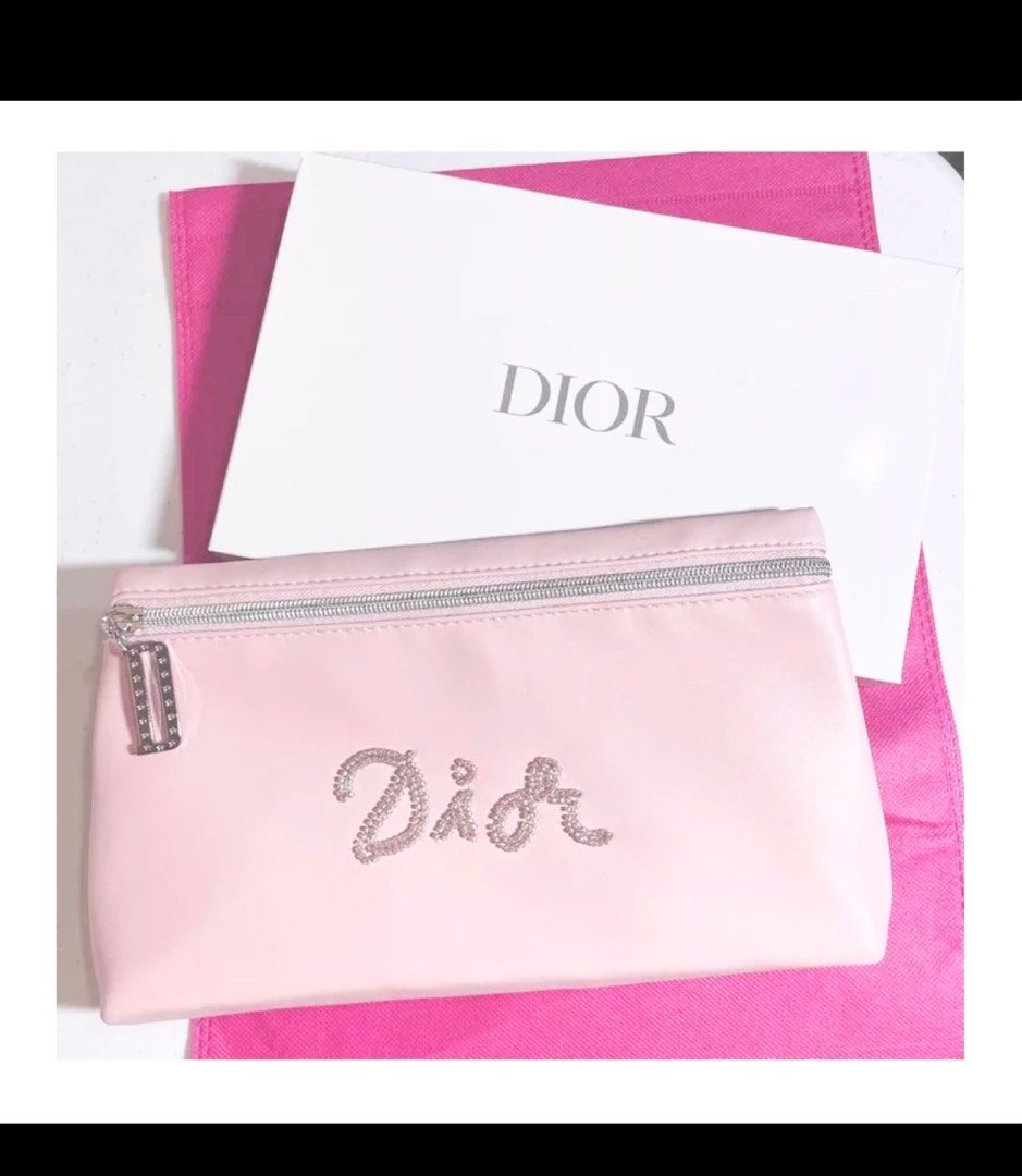 Dior Beaute Authentic Trousse Clutch Travel Pouch Pencil Case Makeup Bag  Pink