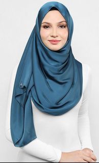 Authentic Duck Matte Satin Silk Scarf in Salt Water