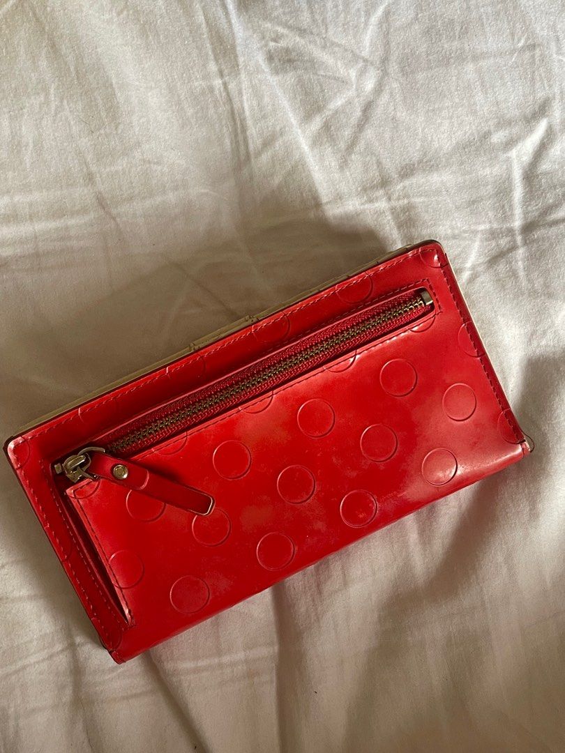 Authentic Kate Spade Patent Leather Red Wallet Luxury Bags