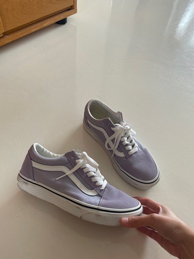 Purple vans best sale skate shoes