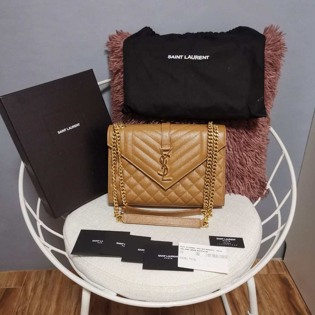 YSL envelope bag (small), Luxury, Bags & Wallets on Carousell