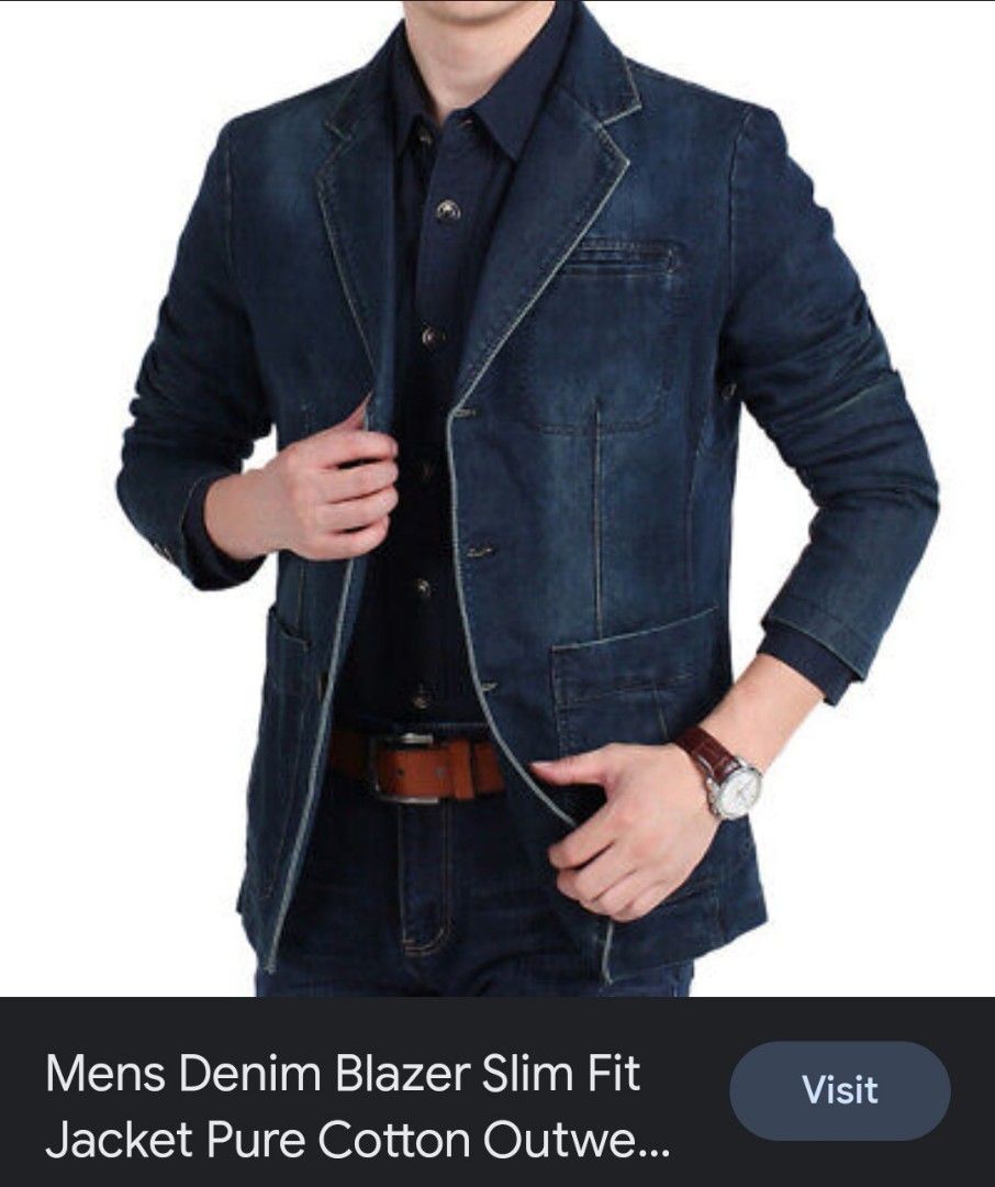 Mens Suits Mens Denim Blazer Male Suit Fashion Cotton Vintage Blue Coat  Jacket Men Jeans Blazers From Huashengg, $39.5 | DHgate.Com