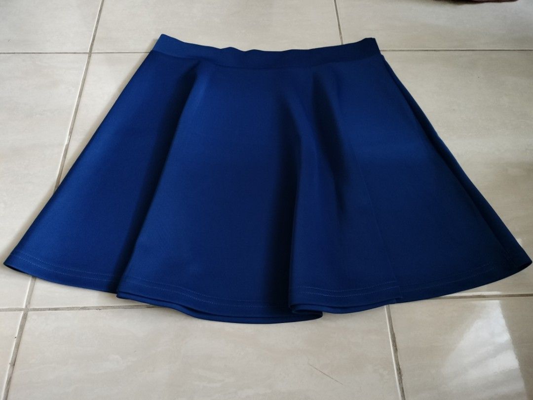 Fuye Flare Skirt- Blue star pattern