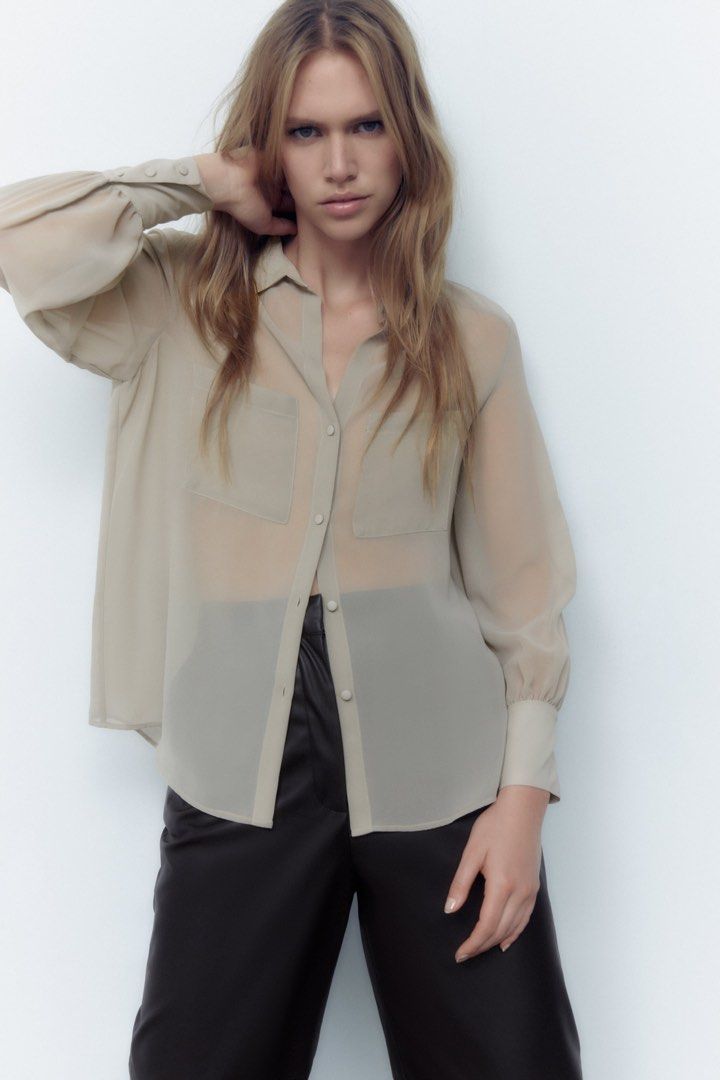 Zara sheer shirt online