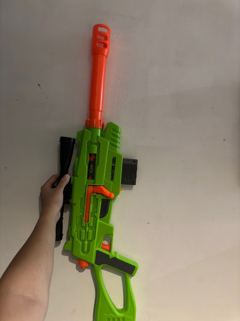 Bolt Action Sniper - Nerf like brand (Category: Action & Battle Toys) located in Paranaque City. Submitted by ettoree (Listing ID 1244016176, Image 2). Description: - Bought a couple weeks ago in Toy Town for Php 1500 - No darts, but can provide fake ones (9) - Still like brand new, no major flaws - Negotiable RFS: Decluttering.