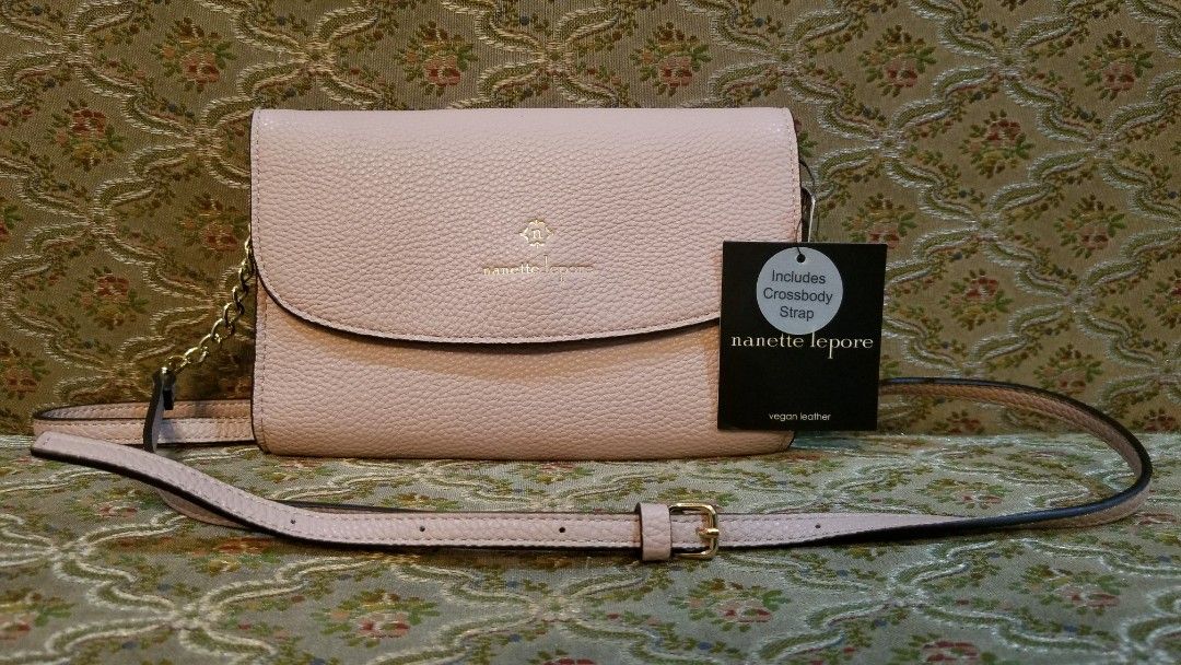 Nanette Lepore Pink Brown Vegan Leather Shoulder Bag