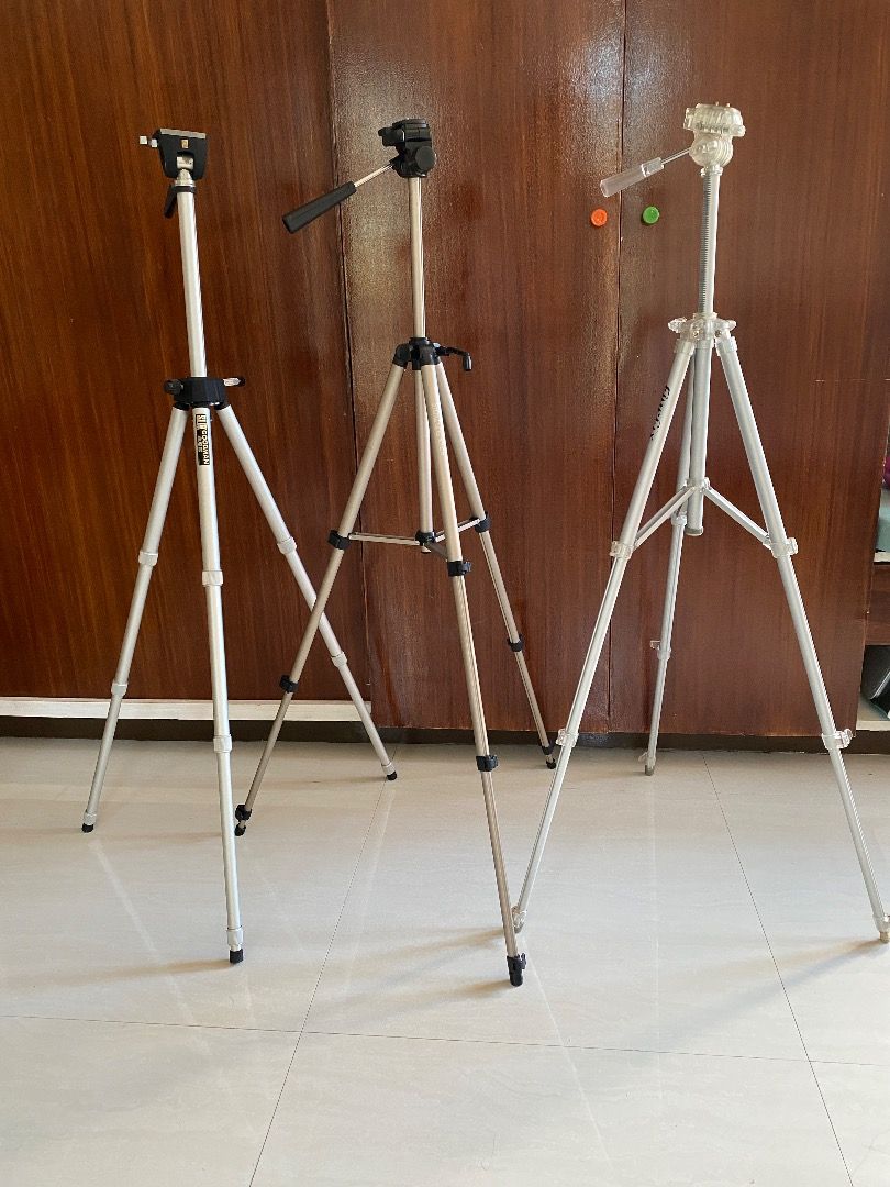 CAMERA TRIPOD (Category: Tripods & Monopods) located in Tiaong. Submitted by bopeep23 (Listing ID 1244054308, Image 2). Description:  Camera/dslr tripod for sale and all lightly used except for the White plastic transparent tripod that is been already well used.  Metal compact (1st) tripod - PHP 800  Brown/black (2nd) tripod - PHP 700 (SOLD)  White (3rd) tripod - PHP 400 * (3) Photos sample of a broken handle screw circle holder but still usa