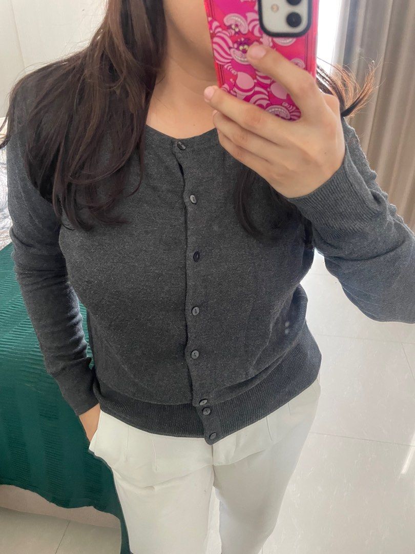 CLEARANCE SALE Cardigans HnM H M knit rajut abu Fesyen Wanita