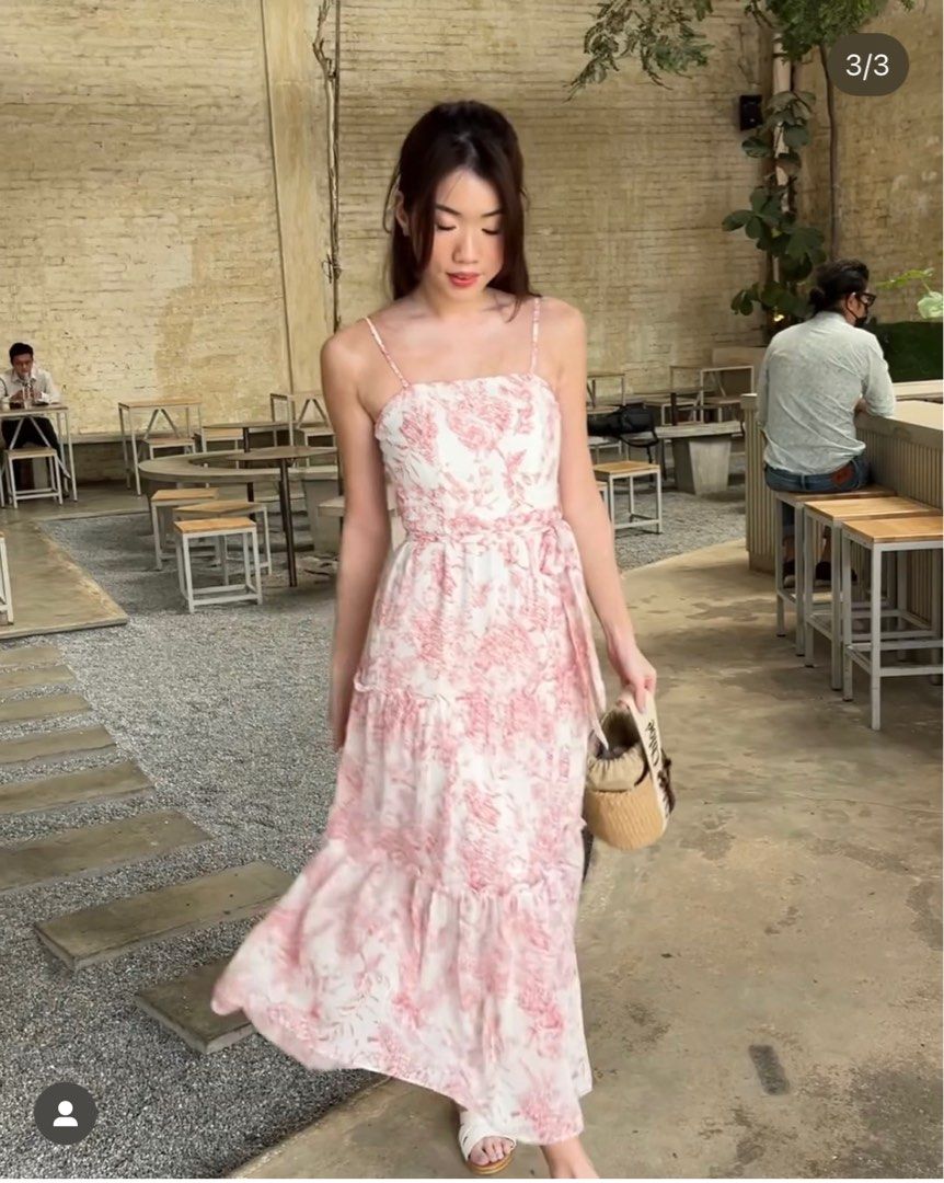 Carrislabelle Vintage Floral Maxi Dress Red Carousell