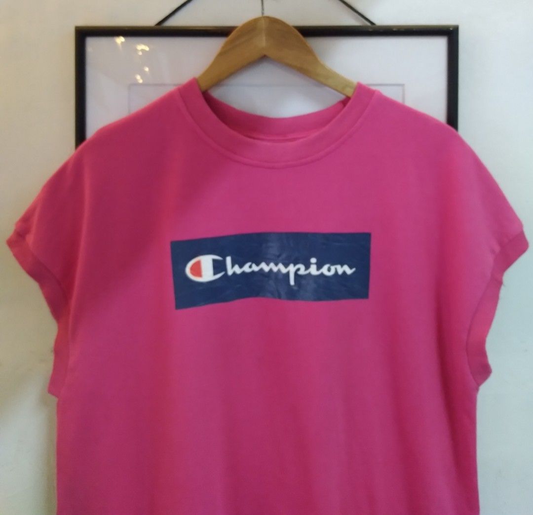 CHAMPION WMNS HOT PINK SHORT SLEEVE SWEATSHIRT DRESS Women s