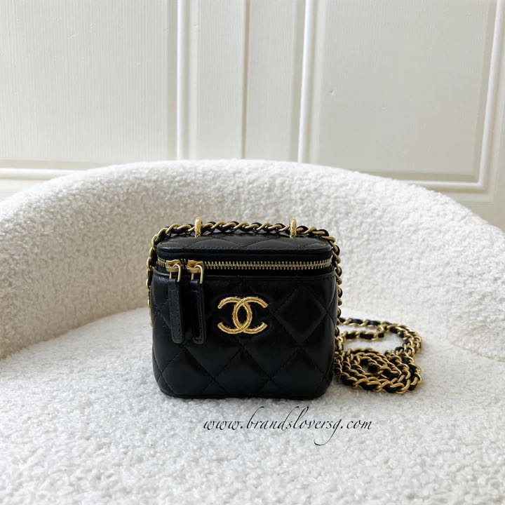 ✖️SOLD✖️ Chanel 23C Mini Vanity in Black Lambskin and AGHW, Luxury, Bags &  Wallets on Carousell