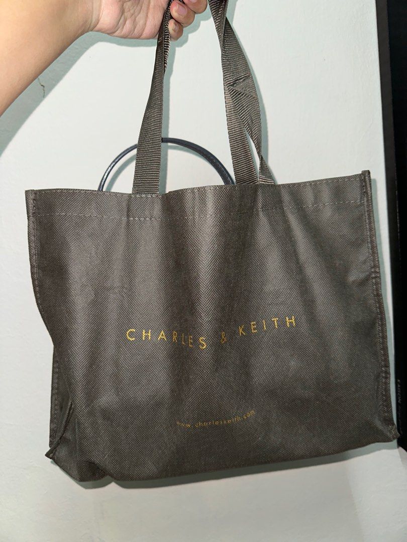 Charles & Keith Padlock Shoulder Bag with Silver Chain Hardware, Women