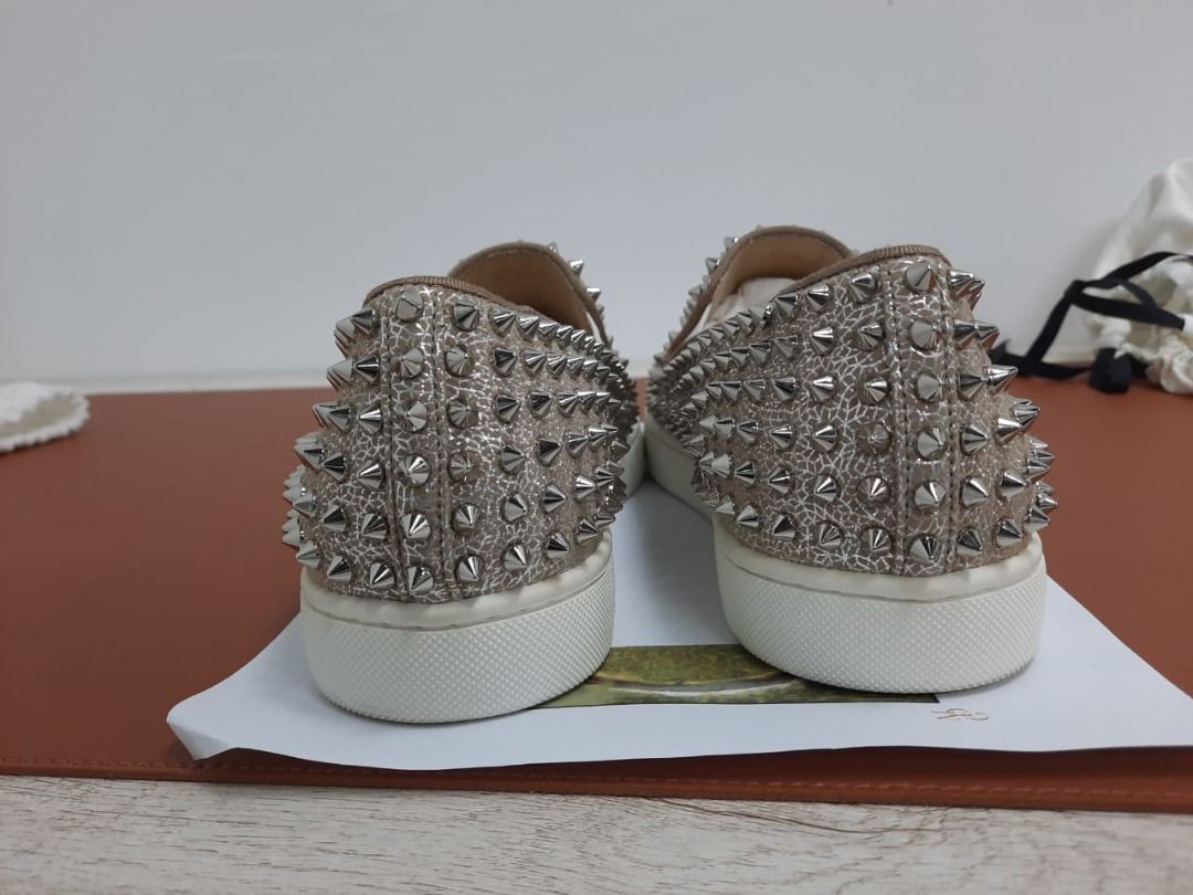 Christian louboutin clearance silver sneakers